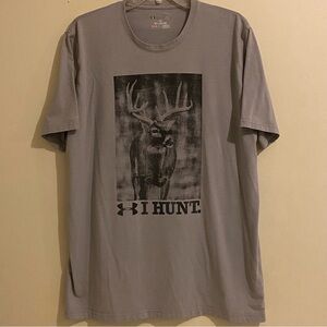 Under Armour Men’s “I Hunt” Gray Short Sleeve T Shirt Crew Neck Size L